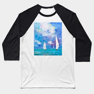 Sailboats on the Mediterranean Baseball T-Shirt